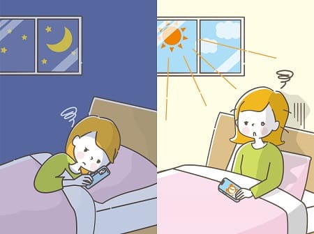 ブルーライトが睡眠の質を低下させるので注意